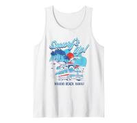 The Smurfs Smurf's Up Retro Waikiki Beach Van Travel Cartoon Camiseta sin Mangas