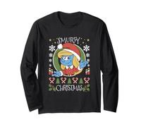 The Smurfs Smurfy Christmas Smurfette Holiday Manga Larga