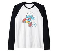 The Smurfs Soccer Futbol Smurf Camiseta Manga Raglan