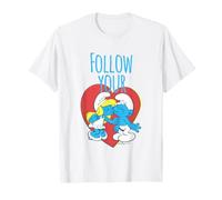 The Smurfs Valentine's Day Follow Your Heart Smurf Kiss Camiseta