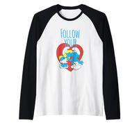 The Smurfs Valentine's Day Follow Your Heart Smurf Kiss Camiseta Manga Raglan