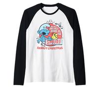 The Smurfs Vintage Jingle Bells Smurfy Christmas Camiseta Manga Raglan