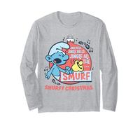 The Smurfs Vintage Jingle Bells Smurfy Christmas Manga Larga