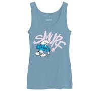 The Smurfs Wosmurftk001 Camiseta sin Mangas, Azul, XS para Mujer