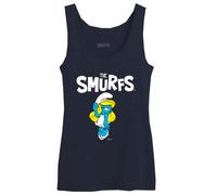 The Smurfs Wosmurftk002 Camiseta sin Mangas, Azul Marino, L para Mujer
