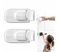 The Snap-On Door Lock Kids Can't Reach or Defeat,Child Proof Door Locks,No Tools or Adhesives Required,Simple Install Safety Lock for 3.5cm,Damage-Free Security for Child,Dogs & Cats(2)