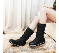The Snow in the Winter Black and White Cashmere Thickened Short Boots Slippers -