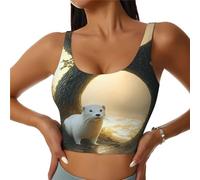 The Snow Leopard in the Forest - Sujetadores deportivos de alto apoyo para mujer, cómodas y elegantes camisetas de entrenamiento | Plus, Negro, XL