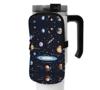 The Solar Family - Bolsa de accesorios versátil para botellas deportivas, transportador de agua, ideal para caminar, yoga, gimnasio y viajes de ocio, Black, S, Decoración de arte