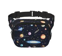 The Solar Family Fitness - Bolso de hombro de viaje moderno e informal, riñonera cuadrada de doble capa, color negro, talla única, Negro, One Size