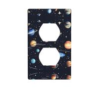The Solar Family - Kit de placa de pared de doble cara, cubierta de toma de corriente, tamaño estándar: 4.50 x 2.76 pulgadas