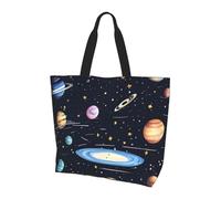 The Solar Family Prints - Bolsa de compras de un solo hombro para mujer, diseño espacioso y elegante, perfecto para viajes diarios y compras.