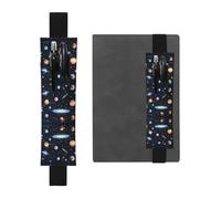 The Solar Family - Soporte ajustable de piel para bolígrafos, cuadernos, calendarios, tableta, banda elástica y soporte para lápices