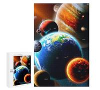 The Solar System: Planets and Moons Puzzle De 1000 Piezas Rompecabezas para Adultos Rompecabezas 1000 Piezas para Adultos para Amantes O Amigos Rompecabezas Imposable 1000 PCS