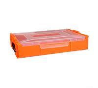The Solution to Declutter - Organizador de piezas de plástico con diseño de tapa segura (naranja)