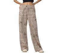 The Souled Store Nomad Serenity Mujer y Niña Cordón Cintura Beige Allover Algodón Estampado Ligero Everyday Bohemian Style Flared Jogger, Serenity., M