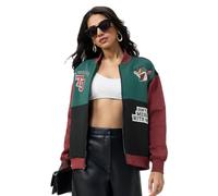 The Souled Store Tom and Jerry: Don't Mess With Me - Chaqueta universitaria ligera de manga completa para mujeres y niñas, cuello abierto, estampado gráfico verde, ajuste grande, ligera, para uso