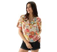 The Souled Store Tom & Jerry - Camisa de verano para mujer y niña, manga corta, con botones, multicolor, estampado completo, ajuste regular, multicolor, XXS