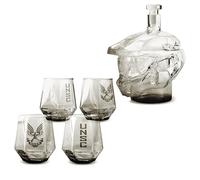The Source Wholesale Halo Master Chief - Juego de decantador de vidrio y 4 vasos coleccionables