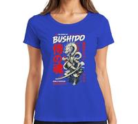 The Spirit of Bushido Noble Warrior Y2K Japan - Camiseta para mujer, azul, S