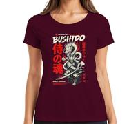 The Spirit of Bushido Noble Warrior Y2K Japan - Camiseta para mujer, granate, S