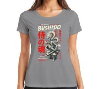 The Spirit of Bushido Noble Warrior Y2K Japan - Camiseta para mujer, gris, XXL