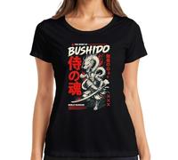 The Spirit of Bushido Noble Warrior Y2K Japan - Camiseta para mujer, Negro , S