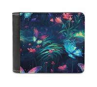 The Spiritual Butterflies - Cartera plegable para hombre con tarjetero de cuero