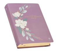 The Spiritual Growth Bible, Study Bible, NLT - New Living Translation Holy Bible, Vegan Leather, Purple Printed Floral