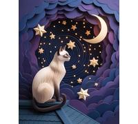 The Star Guardian's Journal: A 180-Page Dotted Grid Notebook for Mystics and Thinkers (7.5" x 9.25" Papercraft Cat & Moon Cover)