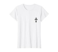 The Star Pave Diamonds Silver Cross Camiseta gráfica económica, Mujer, Blanco, XS