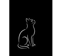 The Staring Cat: A Minimalist Matt Black Display Book with Blank Pages