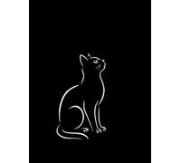 The Staring Cat: A Minimalist Matt Black Display Book with Blank Pages