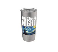 The Starry Night Tee Shirts, Cool Vincent Van Gogh Painter Vaso térmico de acero inoxidable de doble pared
