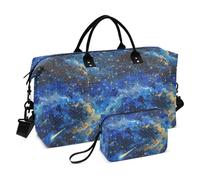 The Starry Sky A Shooting Star Passing by - Bolsa de viaje grande decorativa con correa ajustable para viajes, gran capacidad