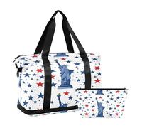 The Statue of Liberty - Bolsa de viaje para gimnasio, bolsa de deporte impermeable para fin de semana con compartimento, Estatua de la Libertad, Talla única, Bolsa de viaje