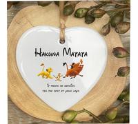 the sticker studio ltd Placa de cerámica con forma de corazón inspirada en el Rey León inspirado por Walt Disney Hakuna Matata Cr5