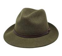 The Stoker - Sombrero de fieltro ligero de ala ancha, resistente al agua, estilo Fedora Trilby, Musgo profundo, L