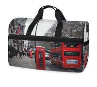 The Streets of London - Bolsa de viaje para hombres, mujeres, niños, niñas y adolescentes, bolsa de gimnasio deportiva de gran tamaño con compartimento para zapatos, bolsa de entrenamiento para yoga,