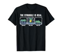 The Struggle Is Real Dinosaurio Cartoon Humor Gimnasio Camiseta