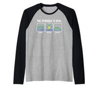 The Struggle Is Real Dinosaurio Cartoon Humor Gimnasio Camiseta Manga Raglan