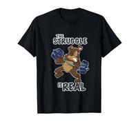 The Struggle Is Real Dog I Fitness Dog Gym Halterofilia Camiseta