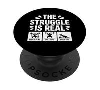 The Struggle is Real Funny T-Rex Gym Workout PopSockets PopGrip Adhesivo