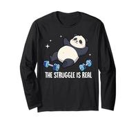 The Struggle Is Real Panda Workout Humor Manga Larga
