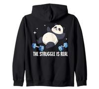The Struggle Is Real Panda Workout Humor Sudadera con Capucha