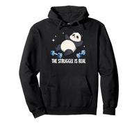 The Struggle Is Real Panda Workout Humor Sudadera con Capucha