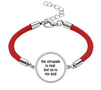 The Struggle is Real Quotes Lucky Red String Pulsera de cuerda hecha a mano