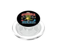 The Struggle Is Real T-Rex Divertido Entrenamiento Gimnasio Humor Dinosaurio PopSockets PopGrip para MagSafe