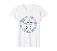 The Summer I Turned 32. Floral 32 Cumpleaños Mujeres Niñas Camiseta gráfica económica, Mujer, Blanco, M
