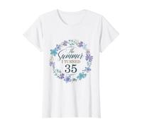 The Summer I Turned 35. Floral 35 Cumpleaños Mujeres Niñas Camiseta gráfica económica, Mujer, Blanco, M